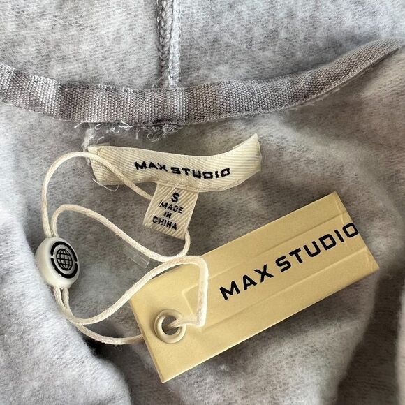 Max Studio Heather Gray Open Hooded Cardigan with Pockets Size S NWT! - Picture 5 of 8